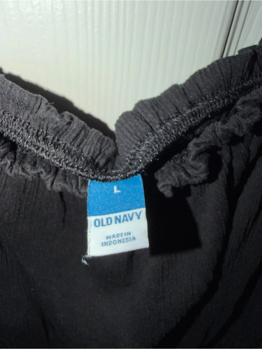 Old Navy Black Puff Sleeve Peasant Blouse
